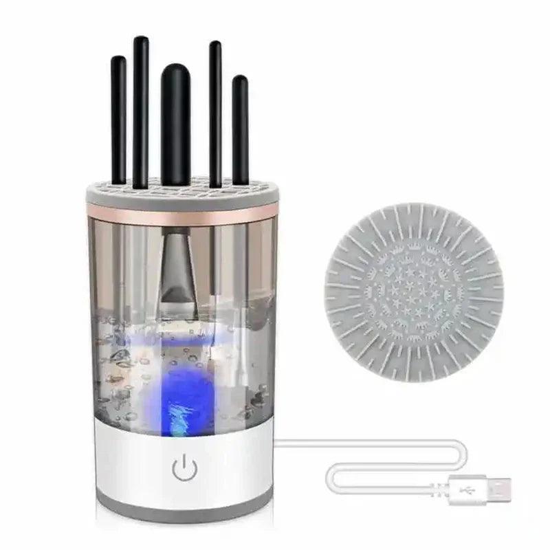 3 In 1 Electric Makeup Brush Cleaner Machine With USB Charging Automatic Cosmetic Brush Quick Dry Cosmetic Brush Cleaning Tools - Glowella